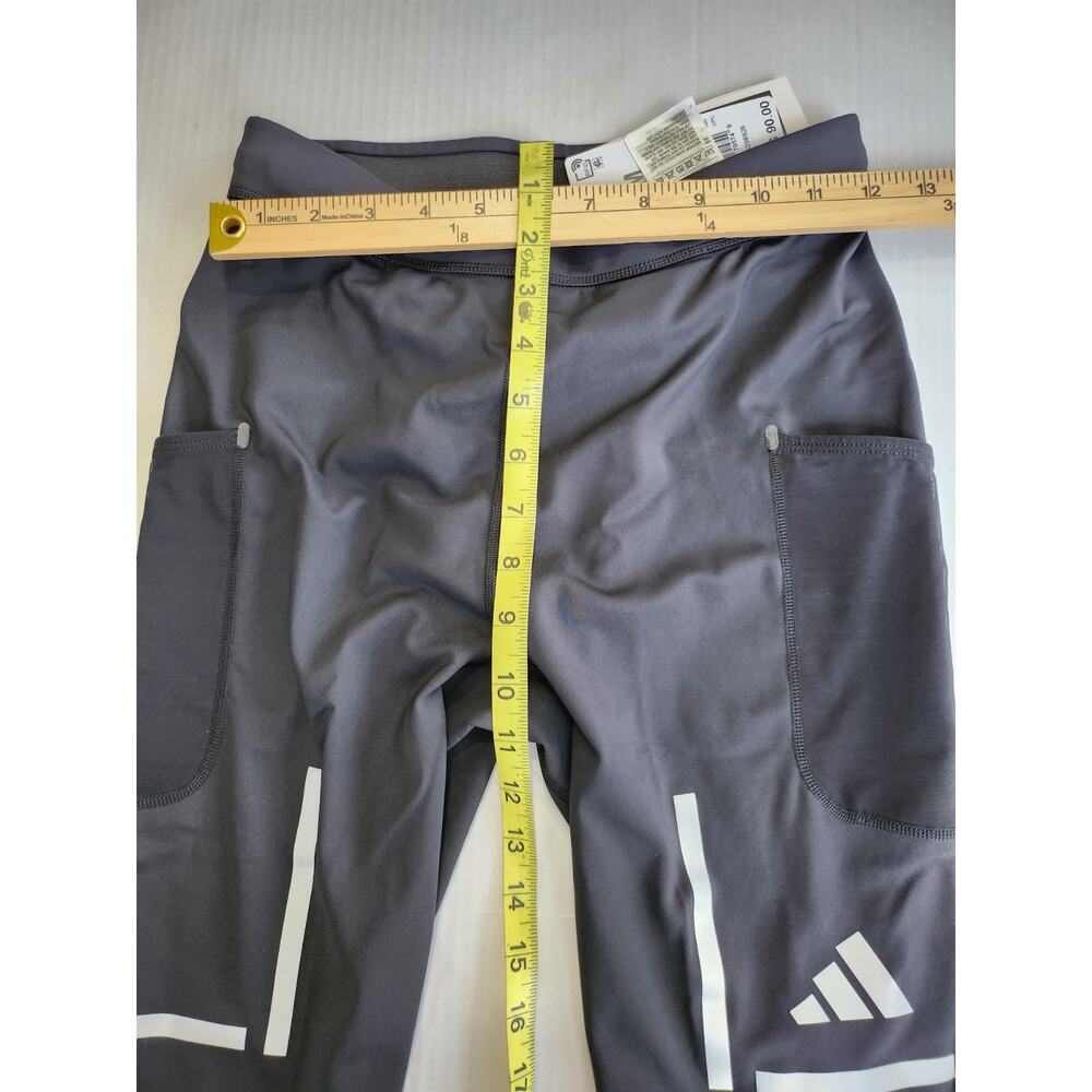 Mens Size M Adidas Running Pants Black Ultimate High Visibility Pull-On JN7145 - Picture 4 of 4
